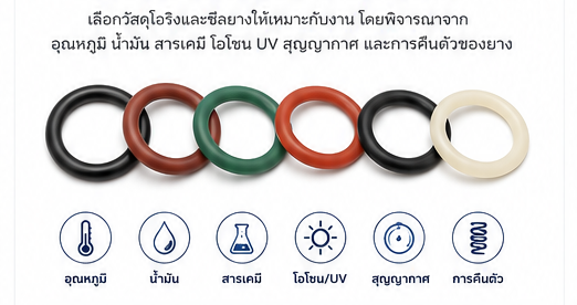 เปรียบเทียบยางอีลาสโตเมอร์ | เลือกวัสดุโอริงและซีลยางให้เหมาะกับงาน