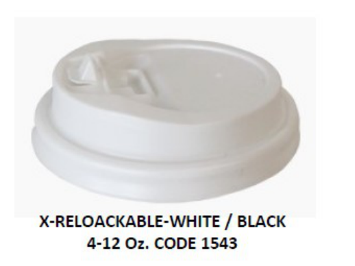relockable-white / black hot drink 4-12 oz. ฝาปิดแก้วกาแฟร้อน