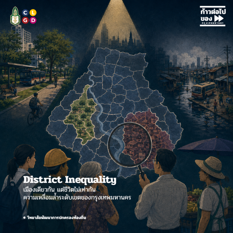 ก้าวต่อไปของกรุงเทพมหานคร EP.3 District Inequality: เมืองเดียวกัน แต่ชีวิตไม่เท่ากัน  ความเหลื่อมล้ำระดับเขตของกรุงเทพมหานคร