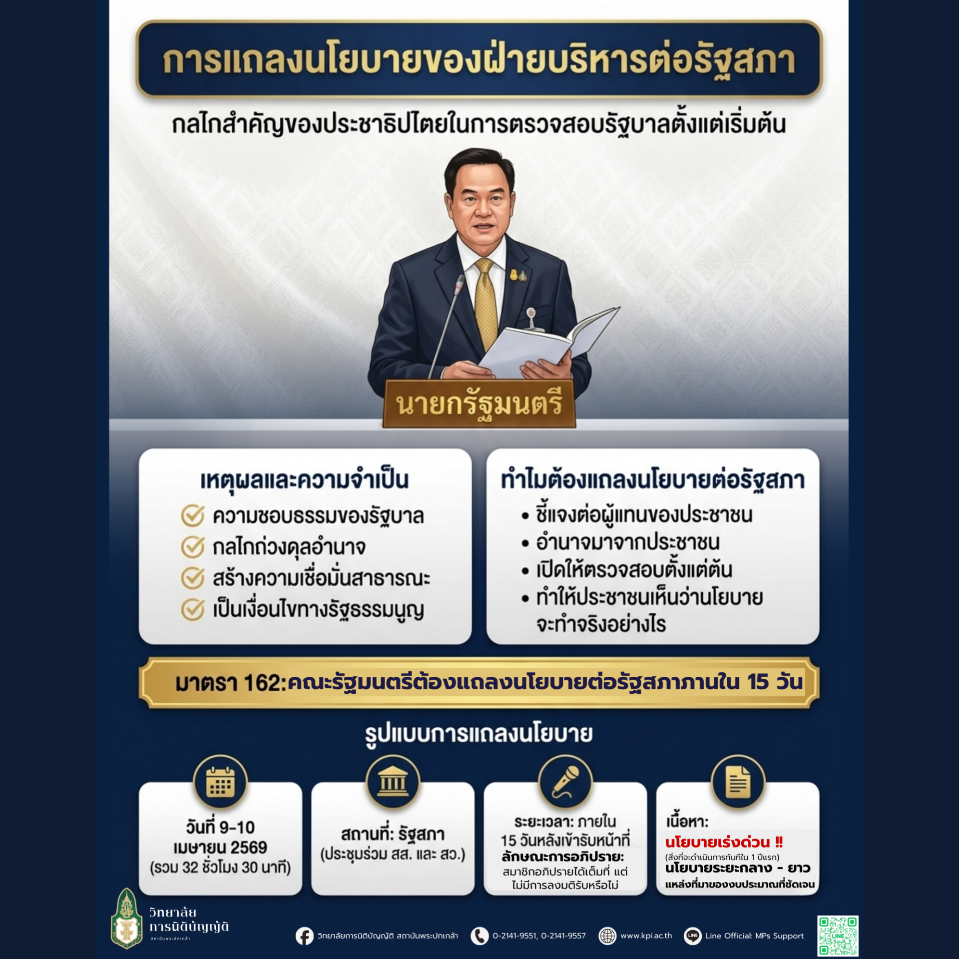 ทำไมรัฐบาลต้องแถลงนโยบายต่อรัฐสภา: อำนาจประชาชนในระบอบประชาธิปไตย