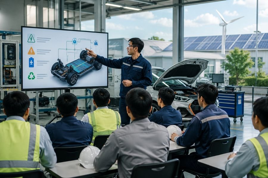 แผนแม่บท อบรม จป 2026: การบริหารความปลอดภัยในอุตสาหกรรมยานยนต์ไฟฟ้า (EV) และพลังงานสะอาด