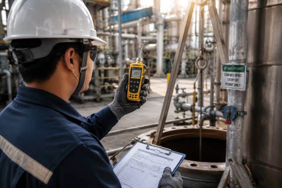 ปริมาณออกซิเจนเท่าไหร่ถึงปลอดภัย? วิธีใช้เครื่อง Gas Detector ตรวจสอบอากาศฉบับ จป.ควบคุมงาน