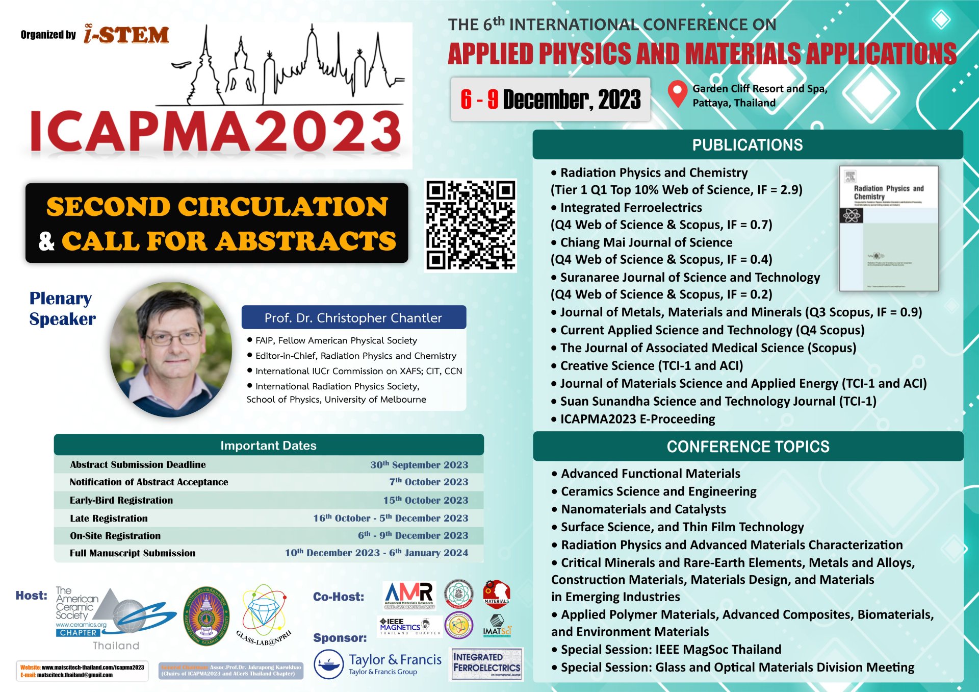 The International Conference on Applied Physics and Materials Applications (ICAPMA 2023)