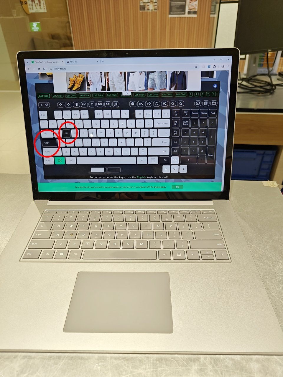 Surface Laptop 3 15 นิ้ว คีย์บอร์ดเสียจากกาแฟหก ซ่อมที่ TRUE IT