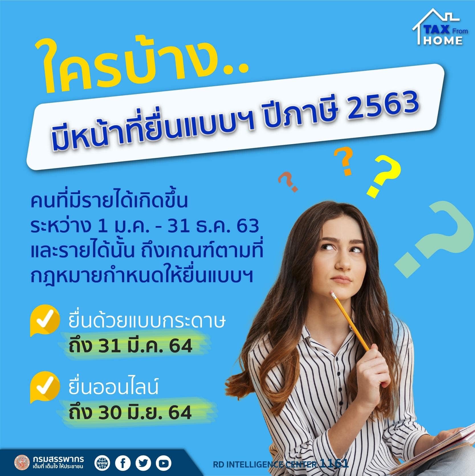 ใครบ้างมีหน้าที่ยื่นแบบฯ ปีภาษี 2563