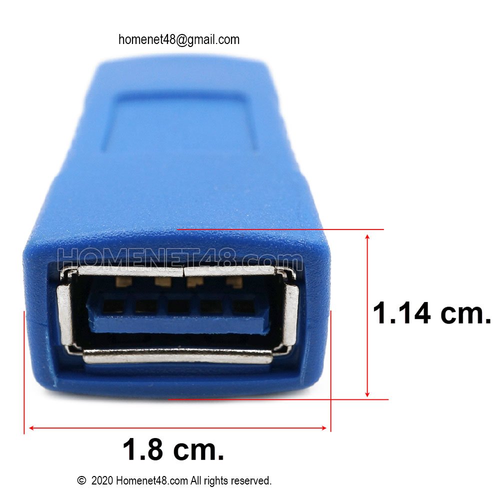 หัวต่อ USB 3.0 ตัวเมีย 2 หัว (Type A) ต่อกลางสาย