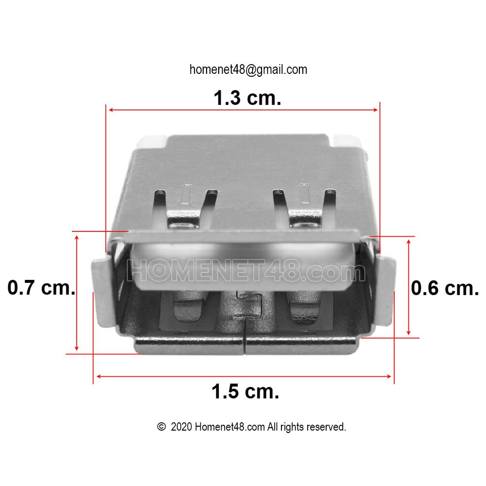 อะไหล่ซ่อม หัว USB ตัวเมีย 1 Port (ขาข้างตรง)