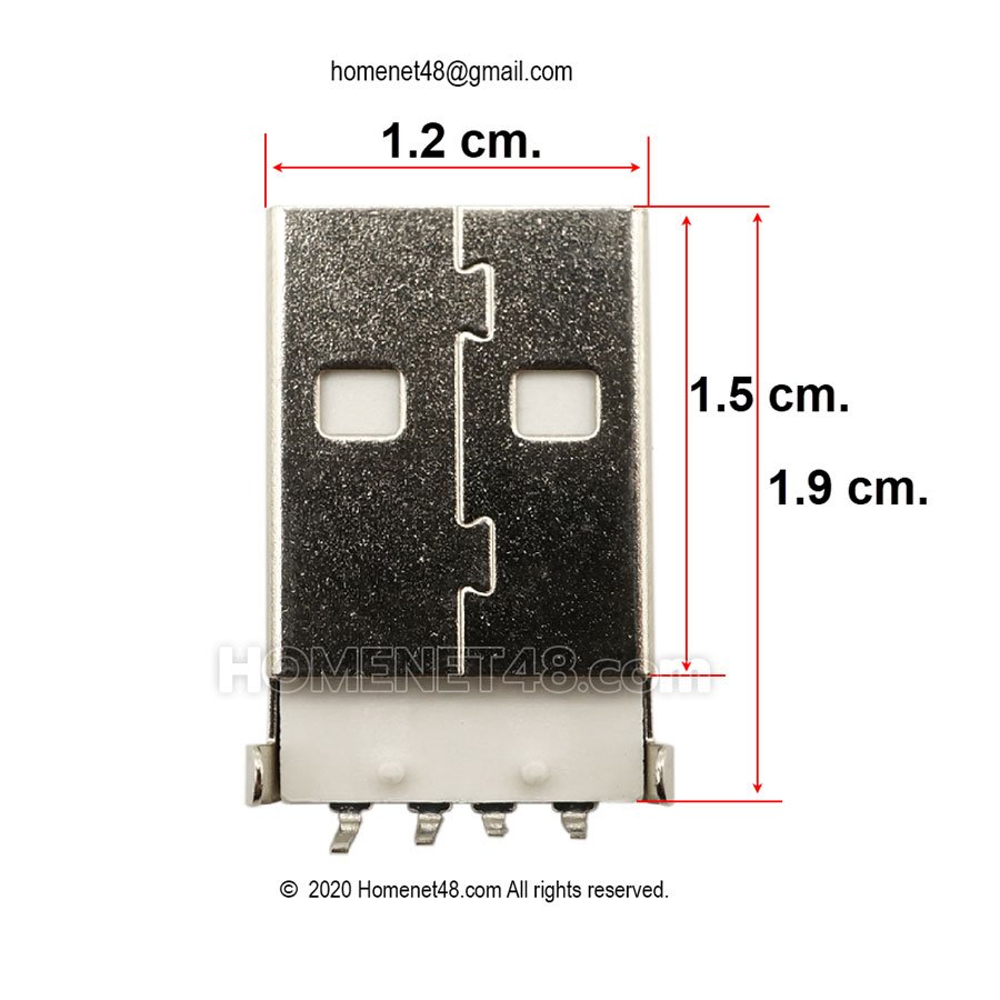 อะไหล่เปลี่ยนซ่อม หัว USB ตัวผู้ ขาฉาก 90 องศา