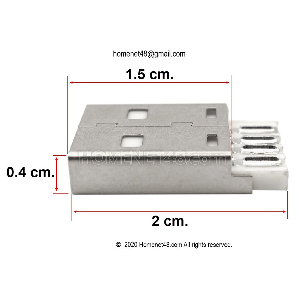อะไหล่เปลี่ยนซ่อม หัว USB ตัวผู้ (M) ชนิดบัดกรี