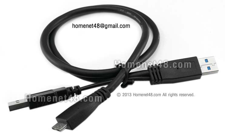 USB 3.0 Splitter Cable Micro to Male (70 cm.)