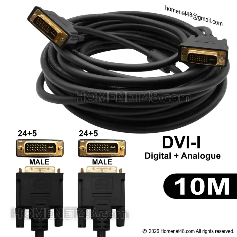 สาย DVI (DVI-I 24+5) สายต่อจอคอม (M-M) สายหนา 1.8-10m
