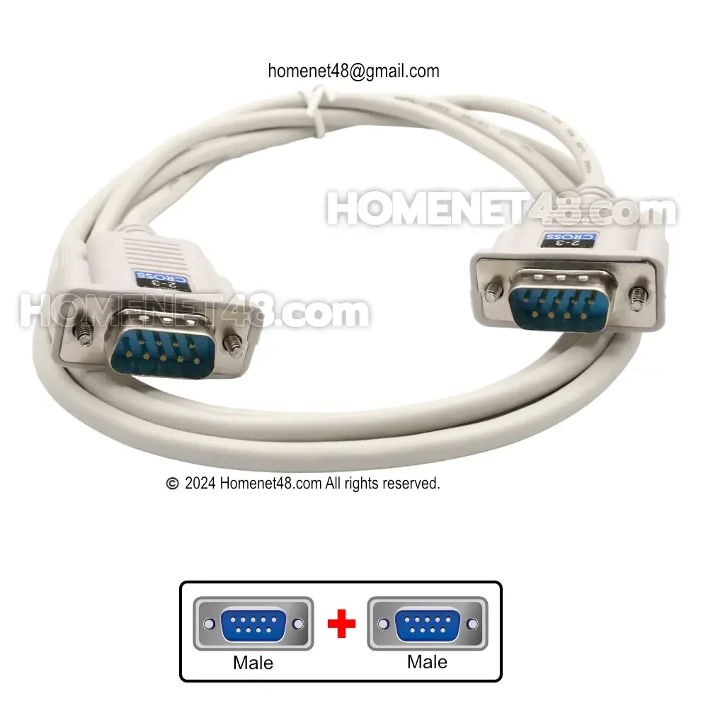 สาย RS232 Serial Port DB9 แบบไขว้ 2-3 (2-3 Cross)