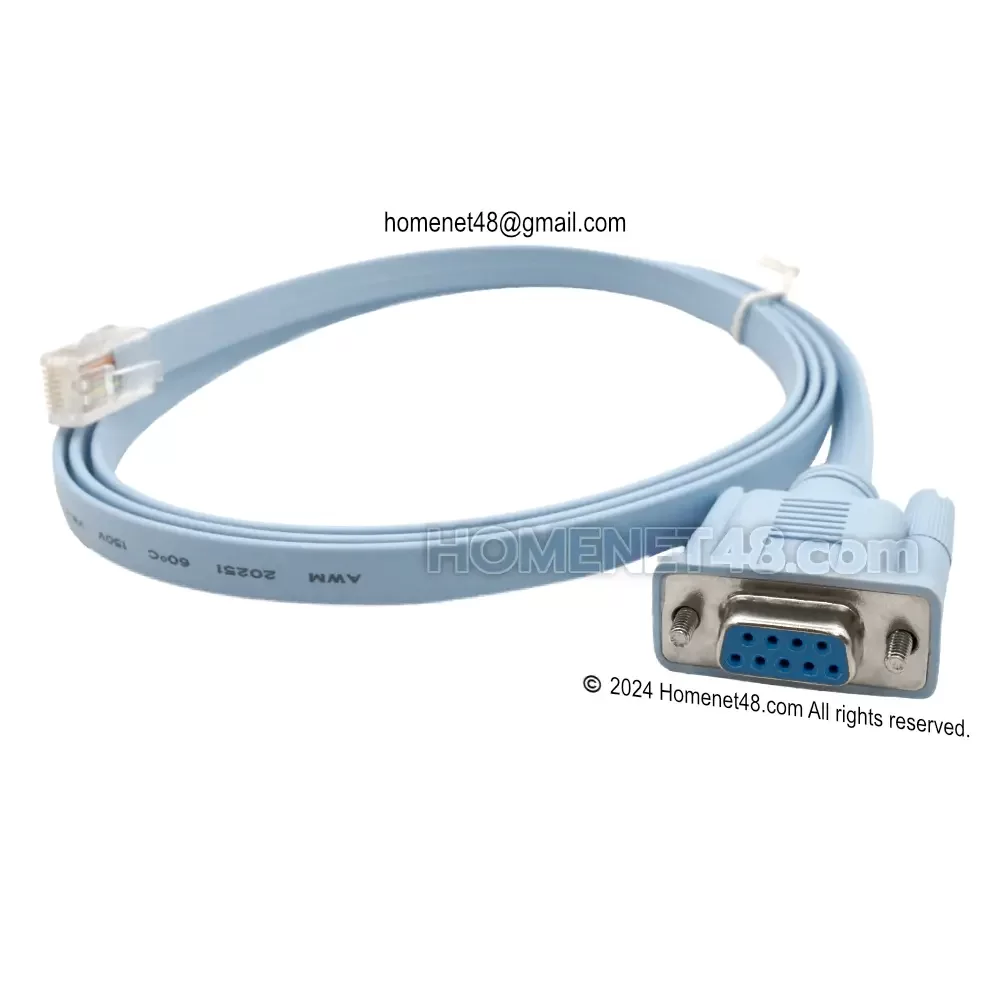 RS232 Serial 9 Pins (F) to Lan (RJ-45) Flat Cable 1.5m