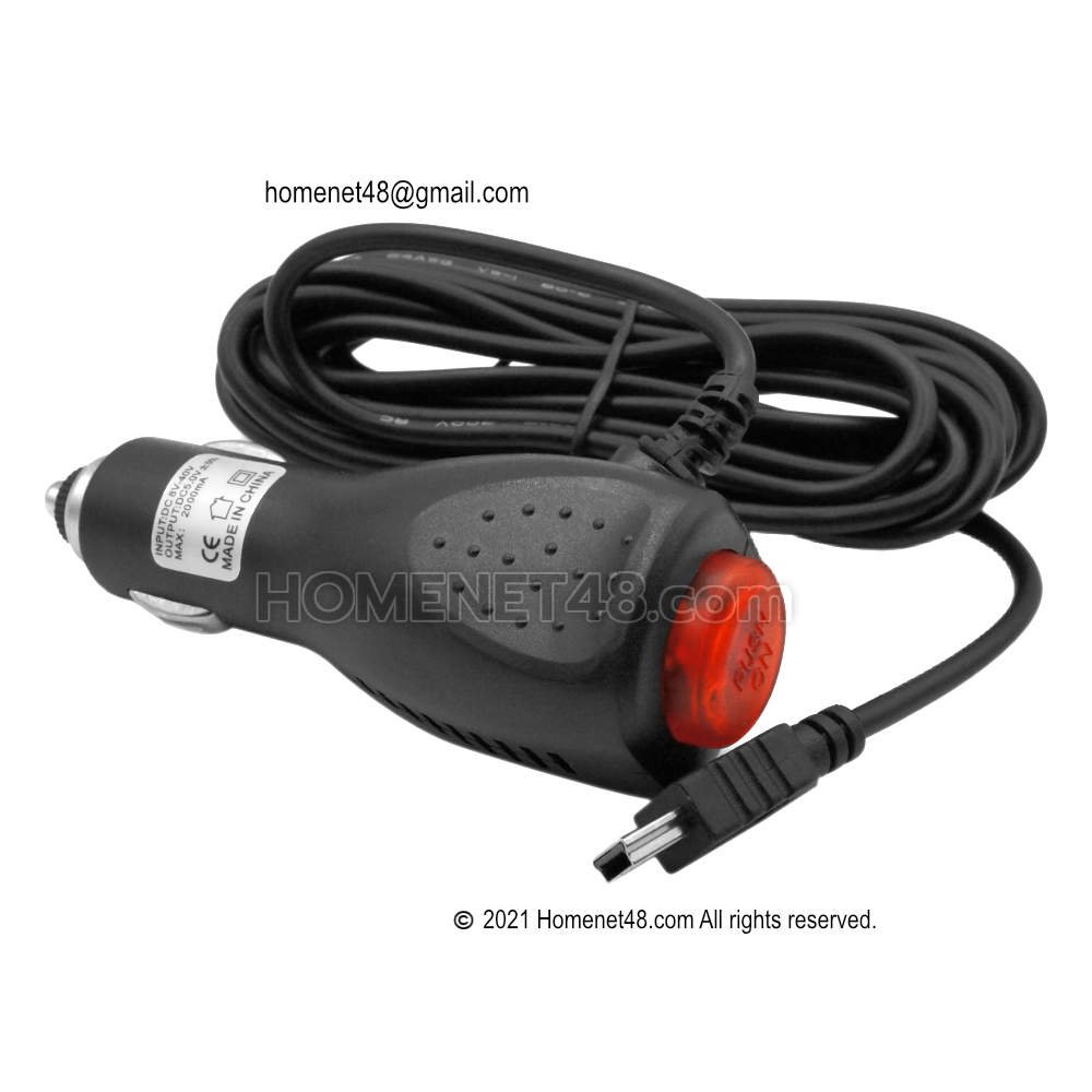 Car Charger (12V 2A) Mini USB 5 Pin with Switch - homenet48