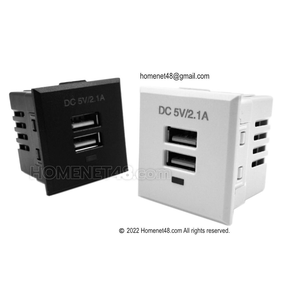 USB Charger Socket Module 2x5V 2.1A (100-240V) for DIY
