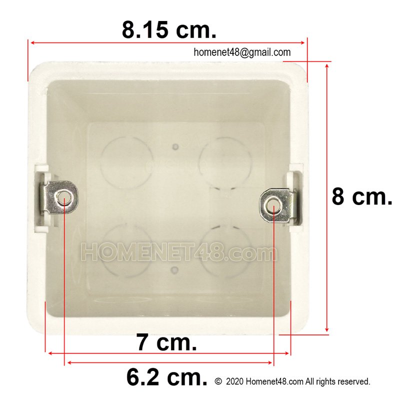 บล็อคฝังพลาสติก กล่องฝัง (Wall box) บาง ลึก 7 ซม