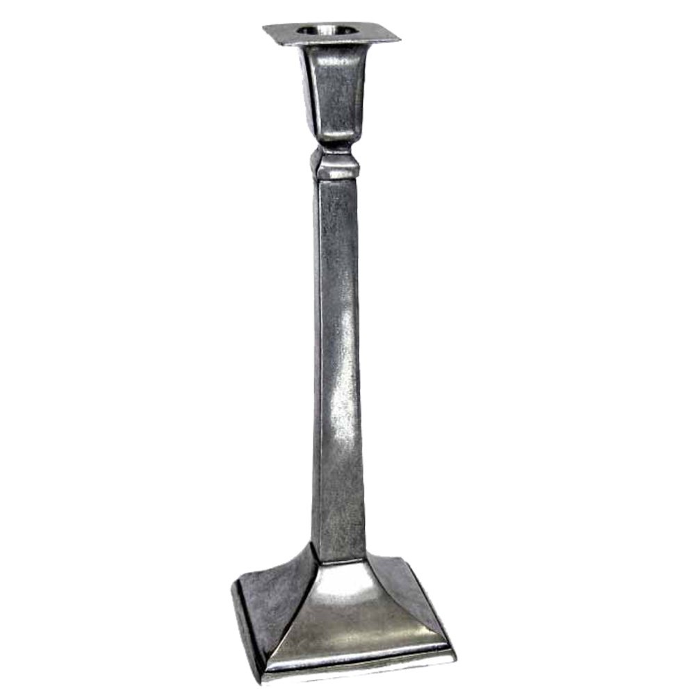 Pewter Square Candlestick Tall