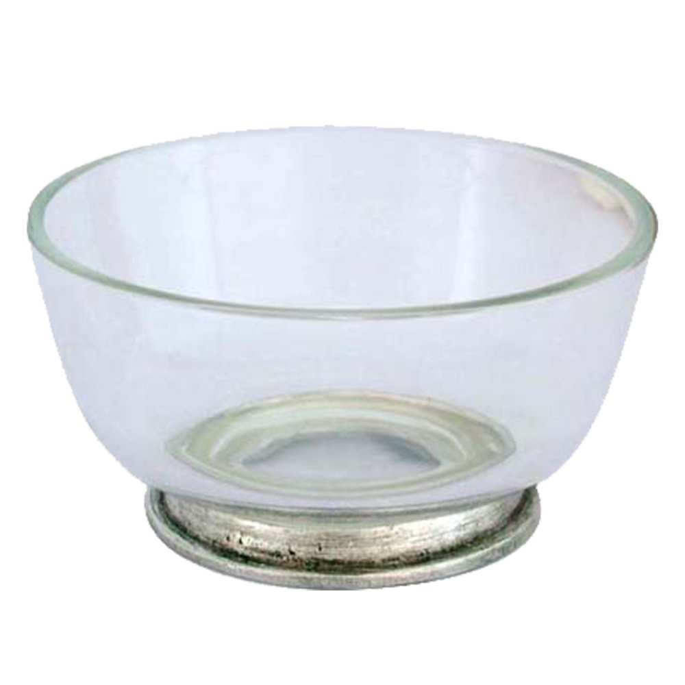 Glass bowl / Pewter Decorate /  D: 18  H: 8.7 cms.