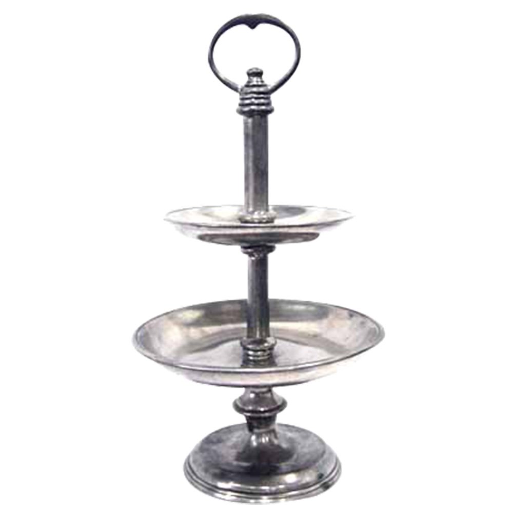 Pewter Pastries, Snacks 2 Tier Stand