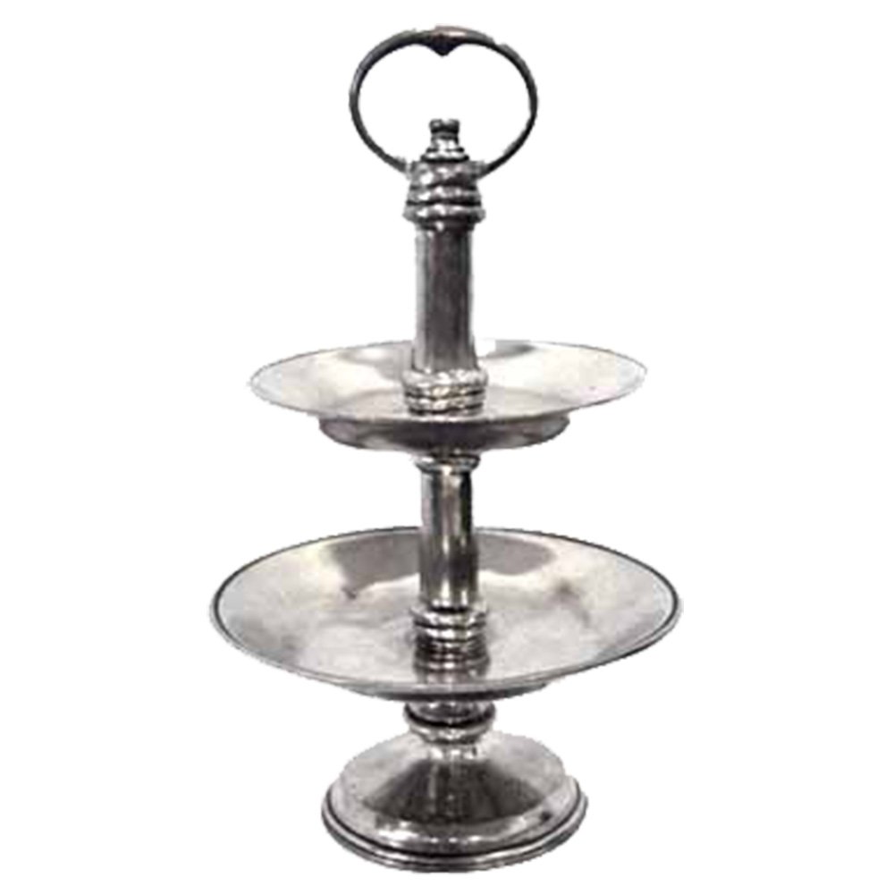 2 Tire Pewter Cake Stand