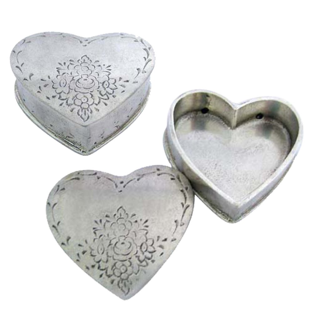 Pewter Vintage Style Heart Box