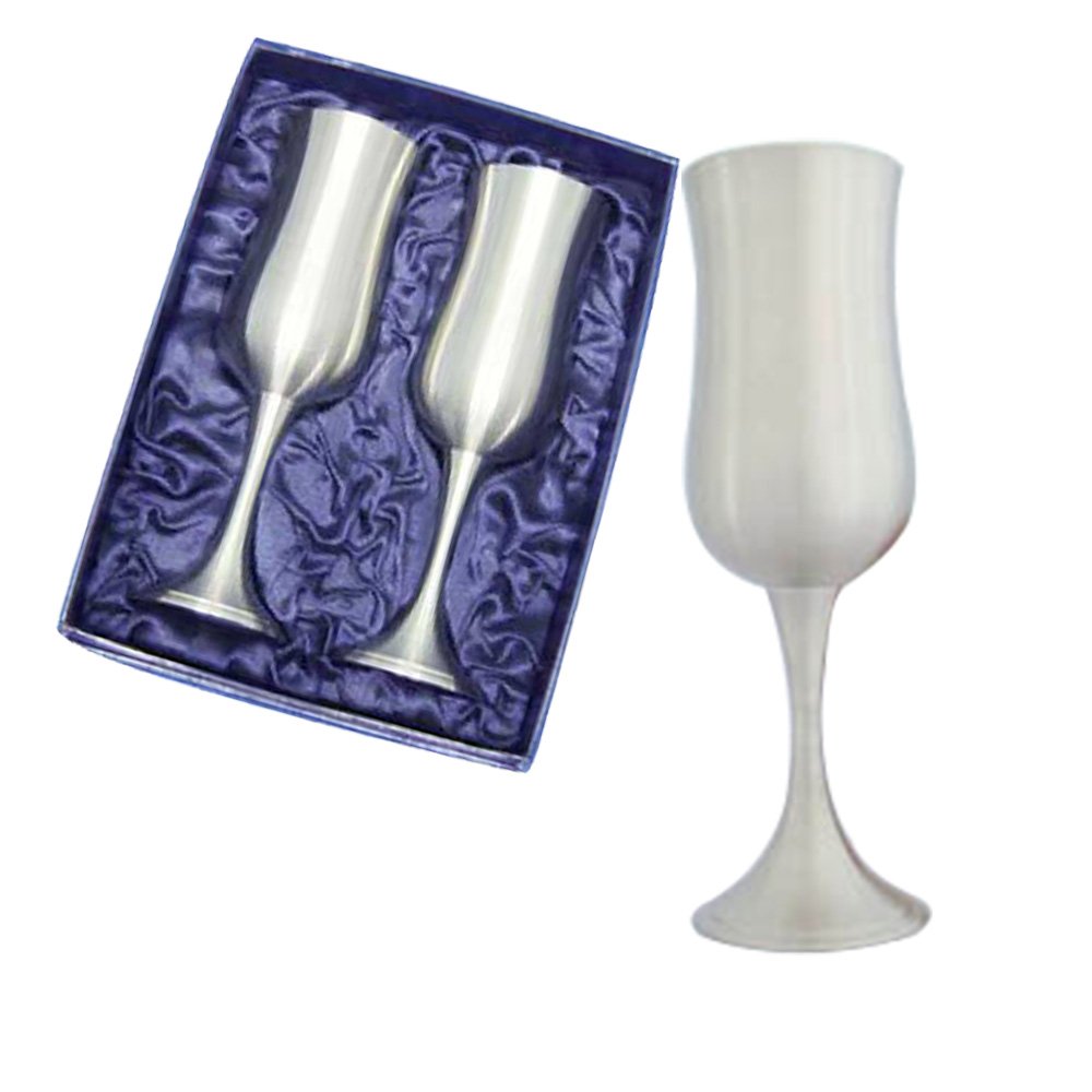 Pewter Champagne Flute, Pair in Giftbox