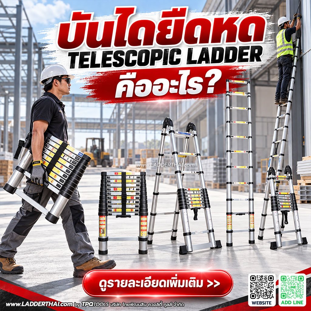 บันไดยืดหด TELESCOPIC LADDER คืออะไร? ดีไหม ปลอดภัยไหม และเลือกอย่างไรให้เหมาะกับงาน