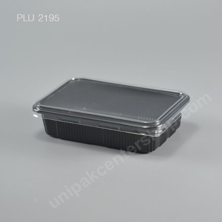 กล่องอาหาร PP ดำ YYE 250G -1 พร้อมฝา PET ใส