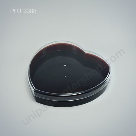 กล่องแข็งใสหัวใจ ฐานน้ำตาล + ฝา (Heart-shaped Hard Plastic Case) C-0808