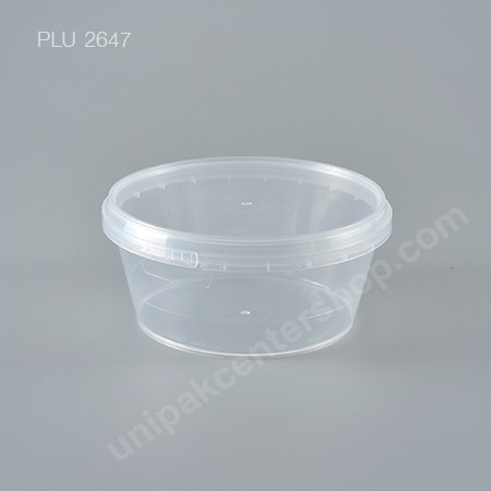 กล่อง Safety Seal ทรงแบน PP + ฝาใส (360 ml)