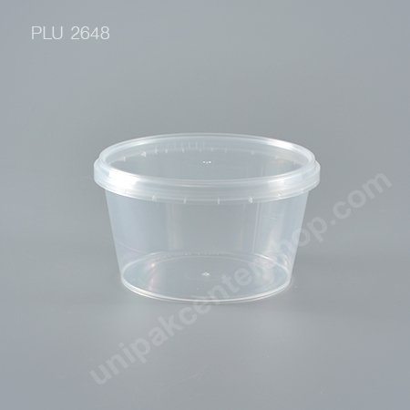 กล่อง Safety Seal ทรงแบน PP + ฝาใส (480 ml)