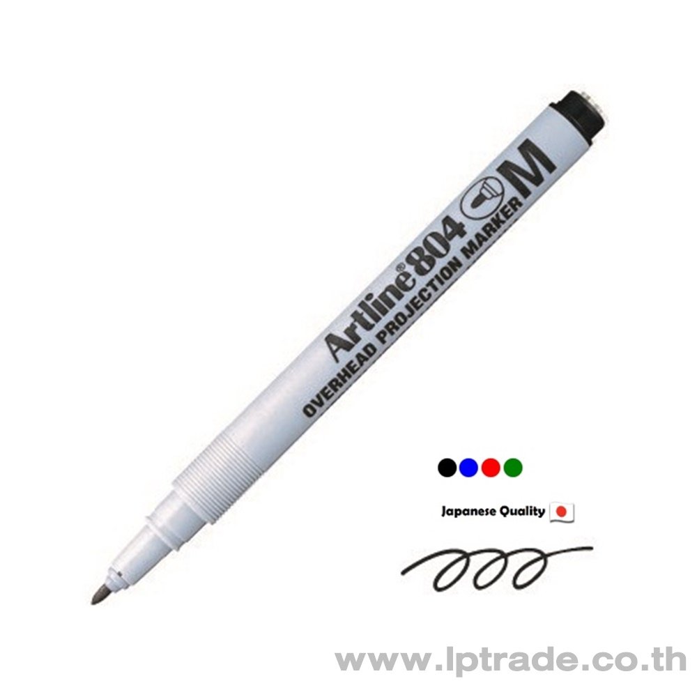 ปากกาเขียนแผ่นใส Artline EK-804 ลบได้ สีน้ำเงิน