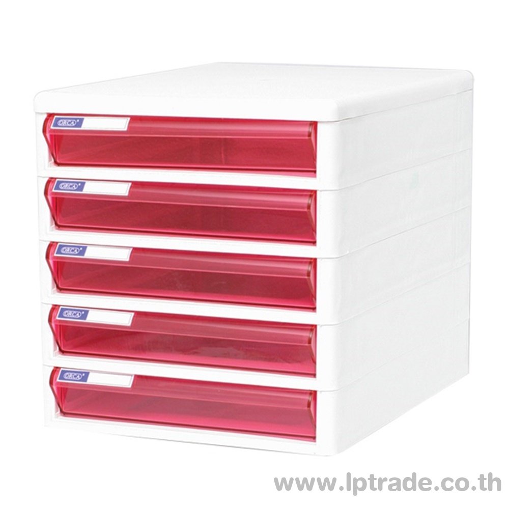 ตู้เอกสาร ออร์ก้า 5 ชั้น TCB-5 โครงขาวลิ้นชมพู