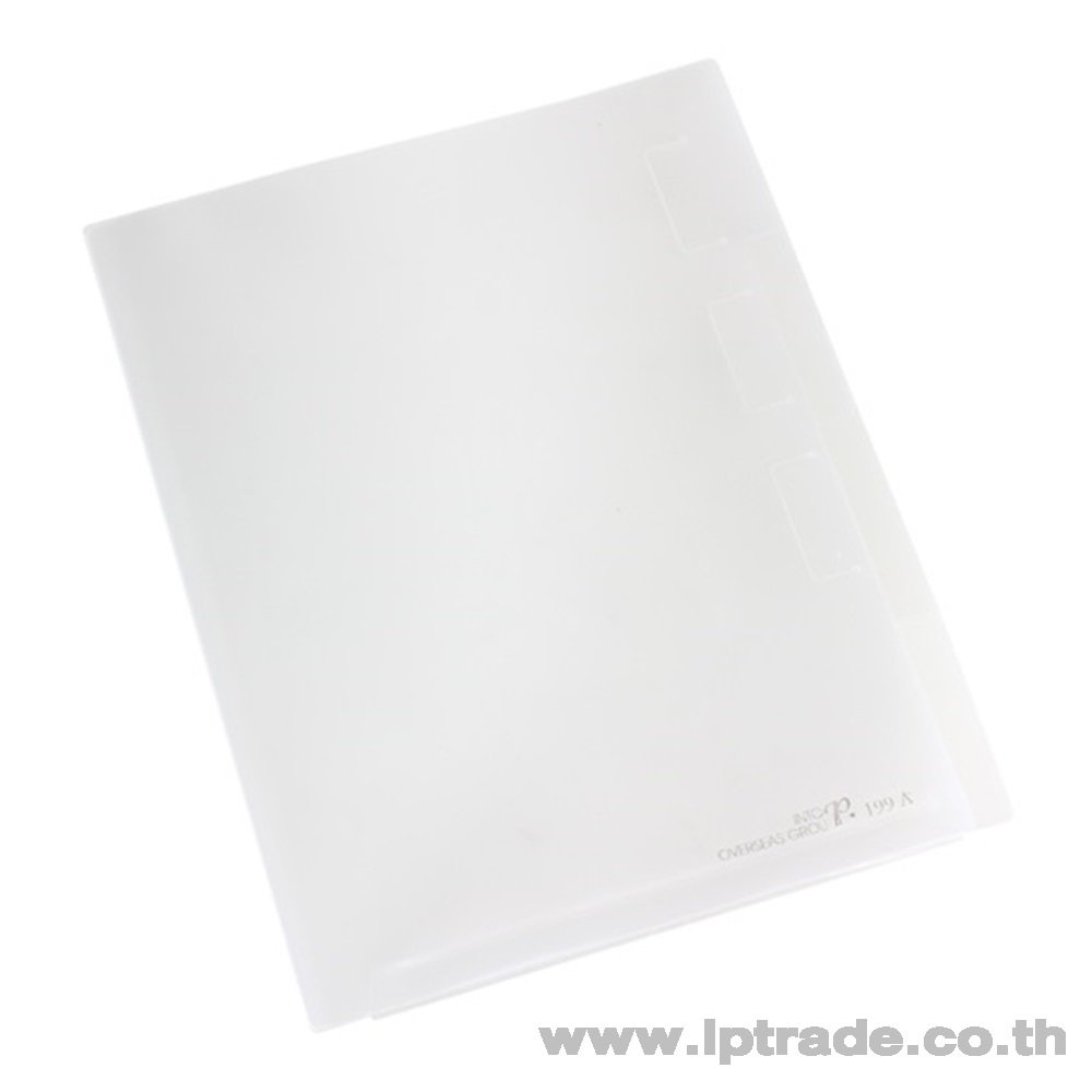 แฟ้มซองพลาสติก 3 ชั้น Intop 199A A4 สีขาว (แพ็ค 12 เล่ม)