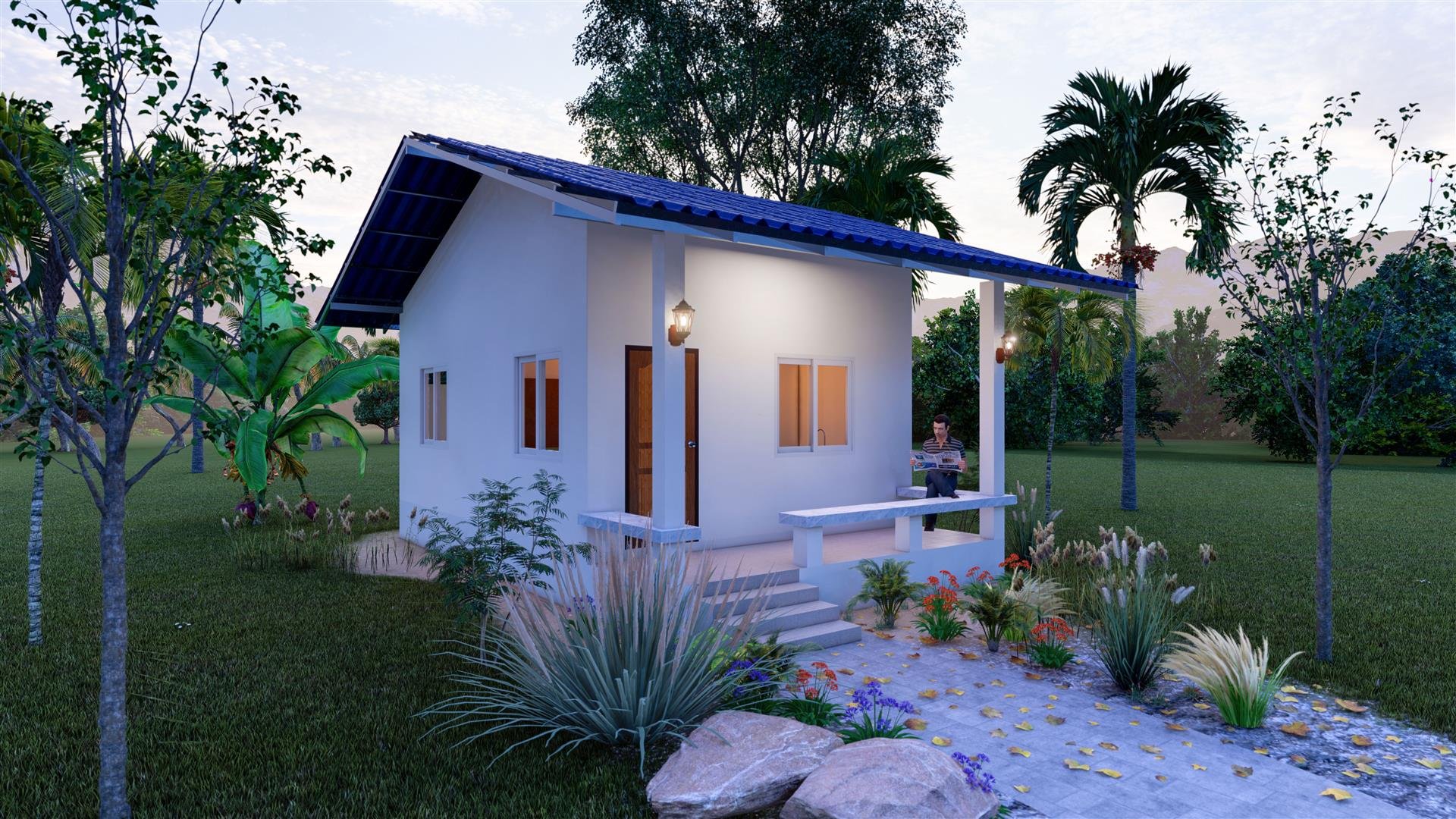 ด้านหน้าบ้านหลังเล็ก ด้านหน้าบ้านหลังเล็ก