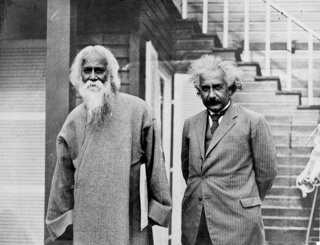 Albert Einstein, born on this day, met fellow Nobel Prize laureate Rabindranath Tagore at his home in Germany on 14 July 1930. 