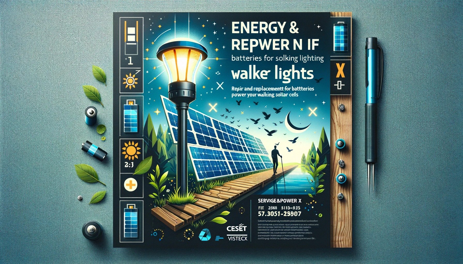 Energy&Power X และ CEST VISTEC ขอเสนอบริการซ่อมและเปลี่ยนแบตเตอรี่ด้วย VISBAT สำหรับระบบแสงสว่างที่ใช้พลังงานจากแสงอาทิตย์ (walking lighting solar cells)