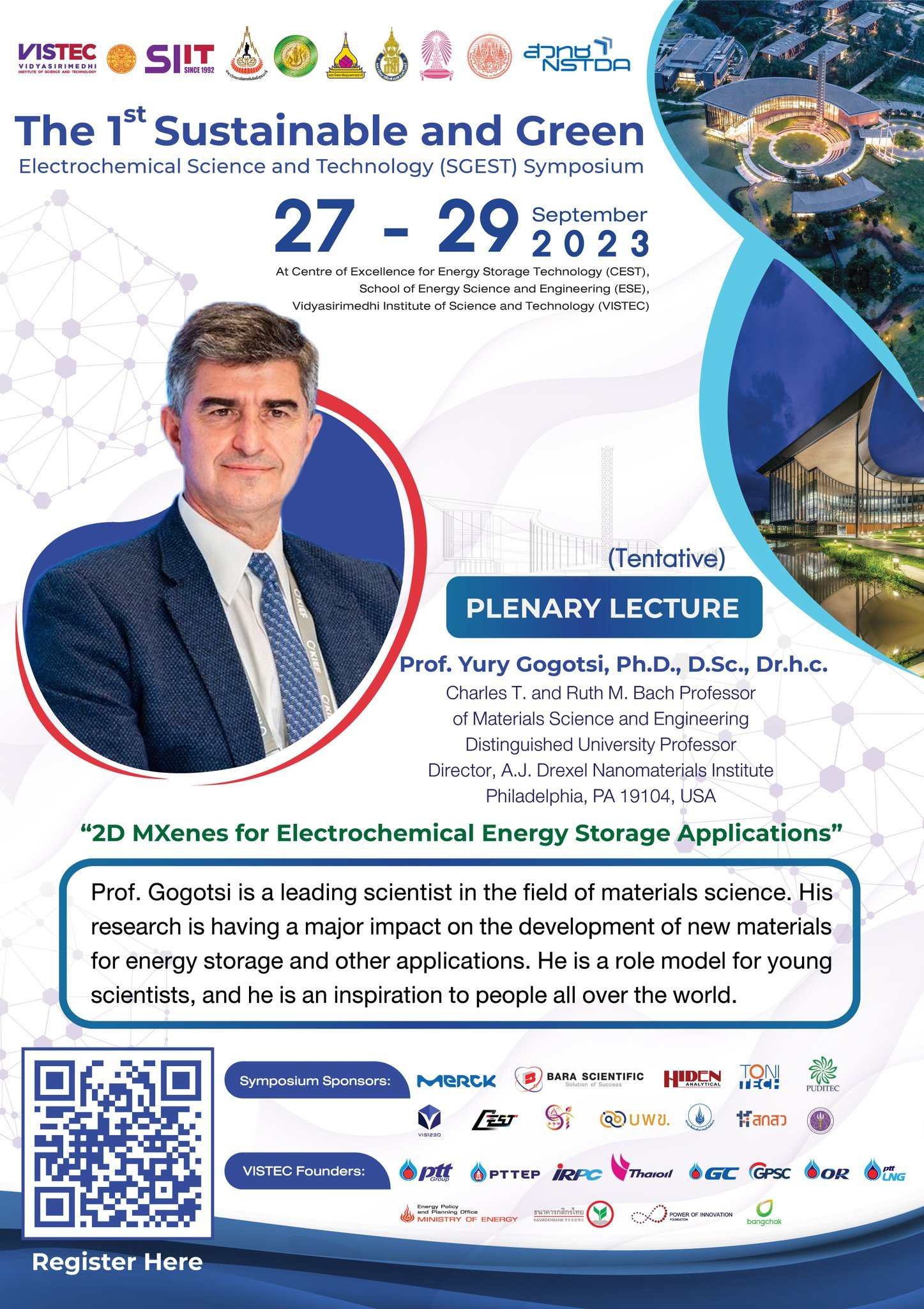 The Inaugural Symposium on Sustainable and Green Electrochemical Science and Technology (SGEST) - 1st Edition The Inaugural Symposium on Sustainable and Green Electrochemical Science and Technology (SGEST) - 1st Edition