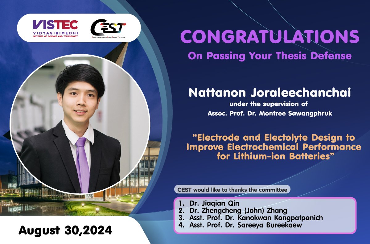 Big Congratulations to Nattanon Joraleechanchai!   #cestvistec #VISTEC