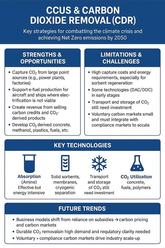  เทคโนโลยีดักจับ ใช้ประโยชน์ และกักเก็บคาร์บอน (CCUS) & การกำจัด CO (CDR)