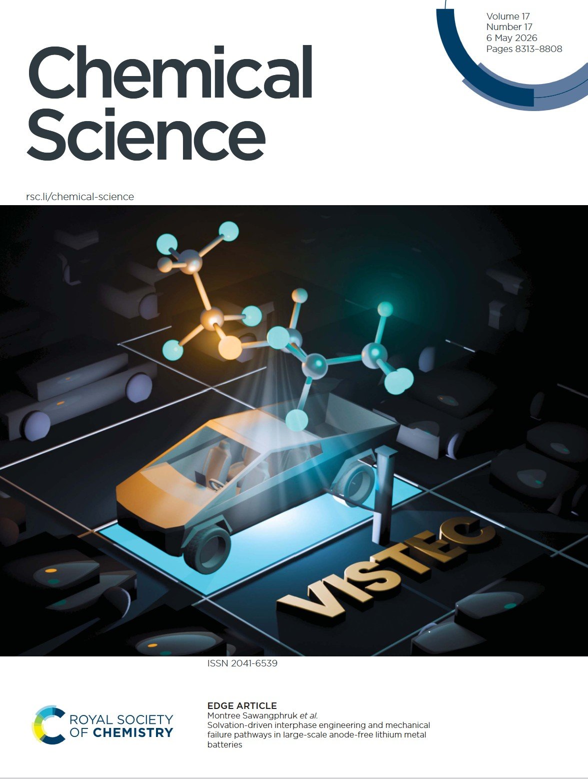 Congratulations to the VISTECCEST research team on being featured as the Inside Front Cover in Chemical Science