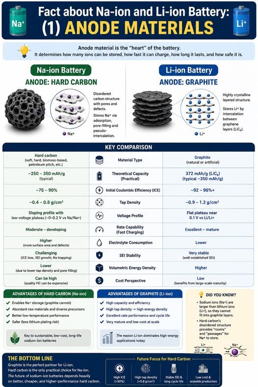  Fact about Na-ion and Li-ion Battery (1) ANODE MATERIALS