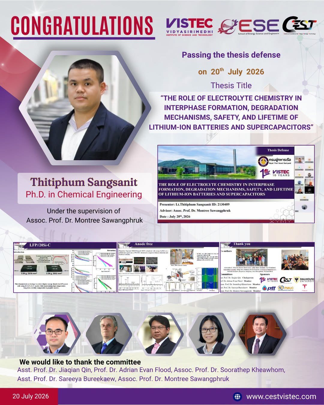  Congratulations to Dr. Thitiphum Sangsanit on Successfully Defending His PhD Thesis!