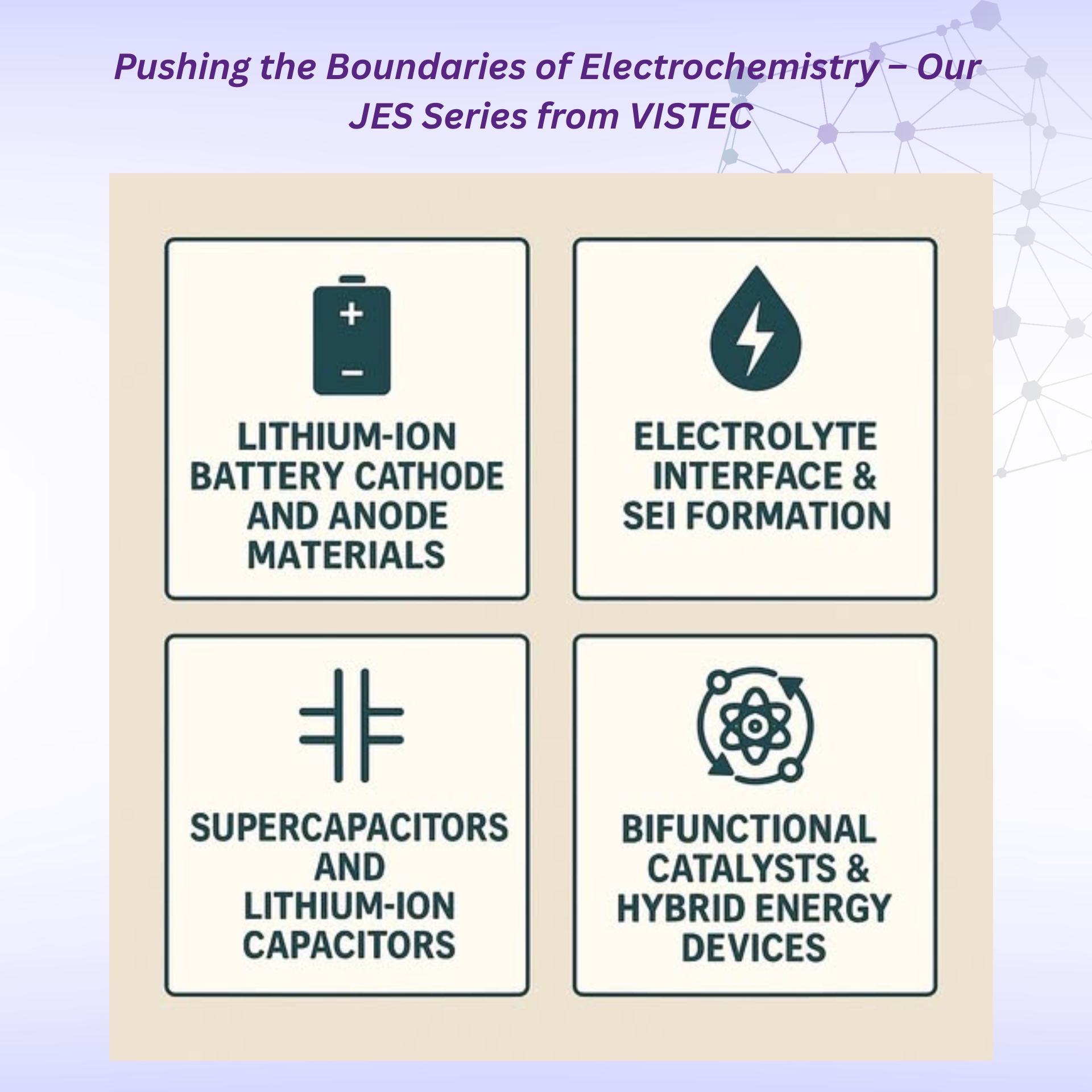  Pushing the Boundaries of Electrochemistry  Our JES Series from VISTEC 