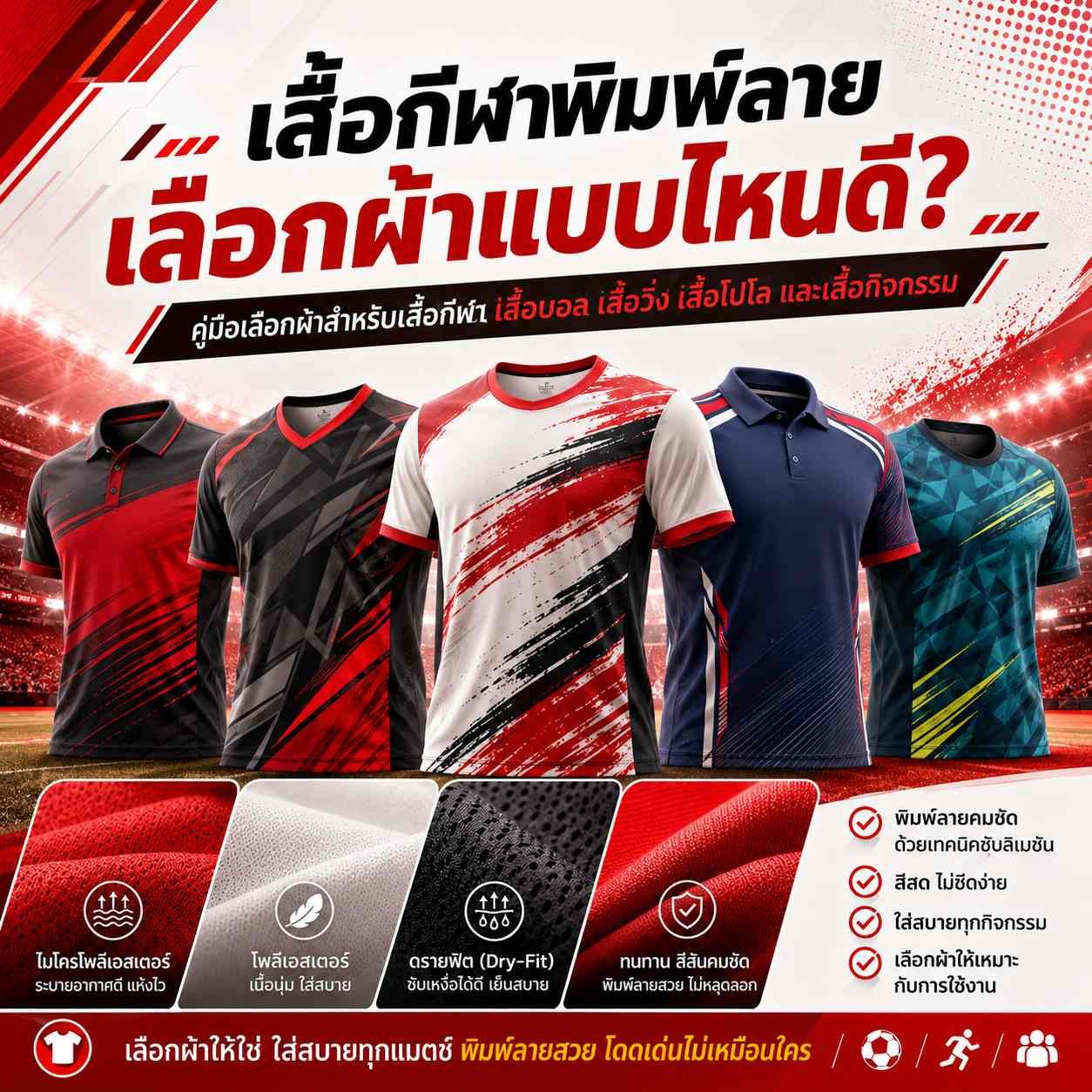 เสื้อกีฬาพิมพ์ลายซับลิเมชั่นจาก SilverSport365