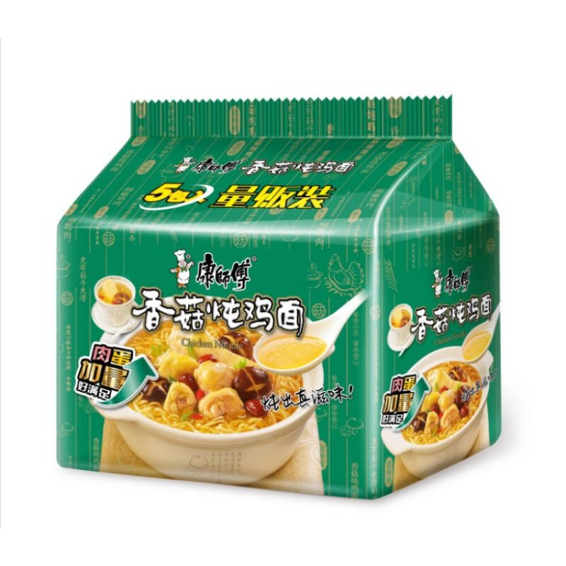 康师傅香菇炖鸡面101g x5 มาม่าคังซือฟุ ไก่ตุ๋นเห็ดหอม(แพคเขียว)