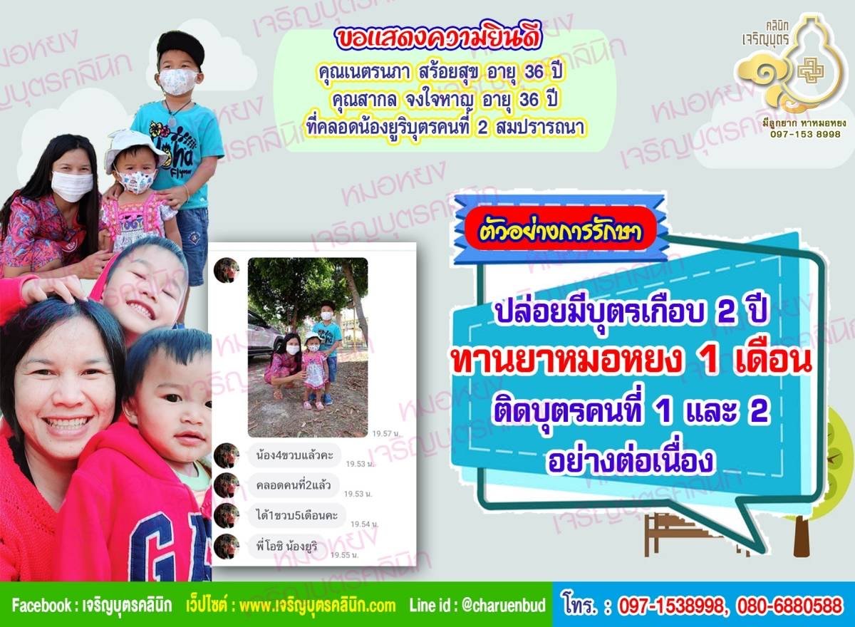 คุณเนตรนภา สร้อยสุข อายุ 36 ปี และคุณสากล จงใจหาญ อายุ 36 ปี ด้วยนะคะ ที่ได้คลอดน้องยูริ บุตรคนที่ 2 เป็นที่เรียบร้อยแล้ว