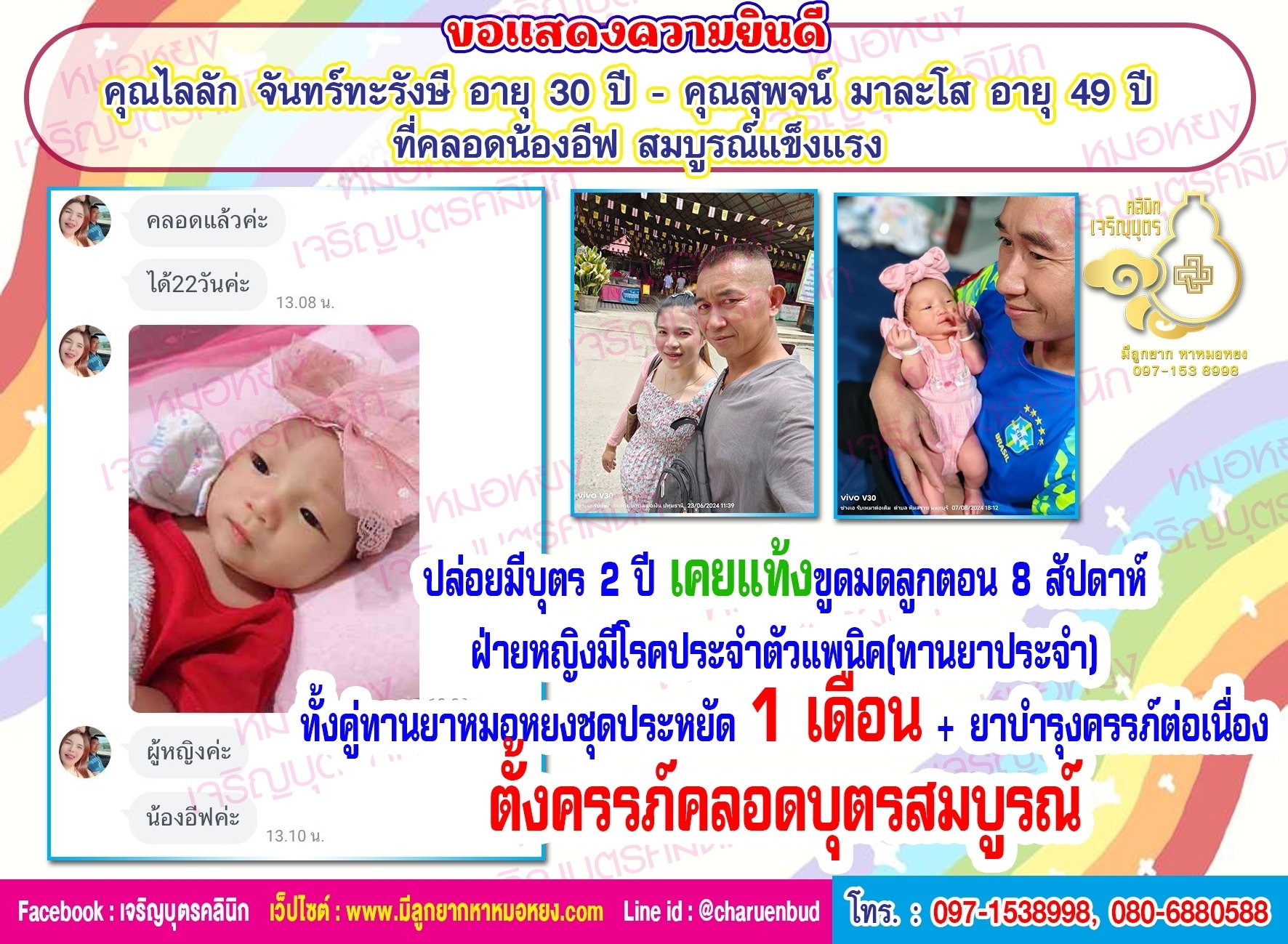 คุณไลลัก จันทร์ทะรังษี อายุ 30 ปี และคุณสุพจน์ มาละโส อายุ 49 ปี 