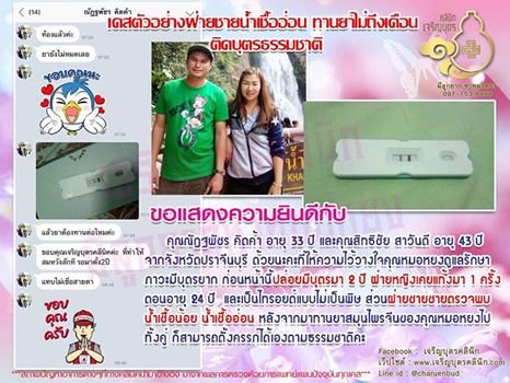 คุณณัฏฐพัชร คิดค้า อายุ 33 ปี และคุณสิทธิชัย สาวันดี อายุ 43 ปี จากจังหวัดปราจีนบุรี ให้ความไว้วางใจคุณหมอหยงดูแลรักษาภาวะมีบุตรยาก