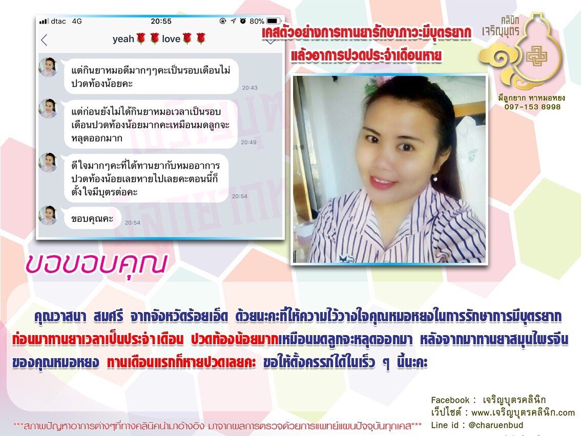 คุณวาสนา สมศรี จากจังหวัดร้อยเอ็ด ได้ให้ความไว้วางใจคุณหมอหยงในการรักษาการมีบุตรยาก
